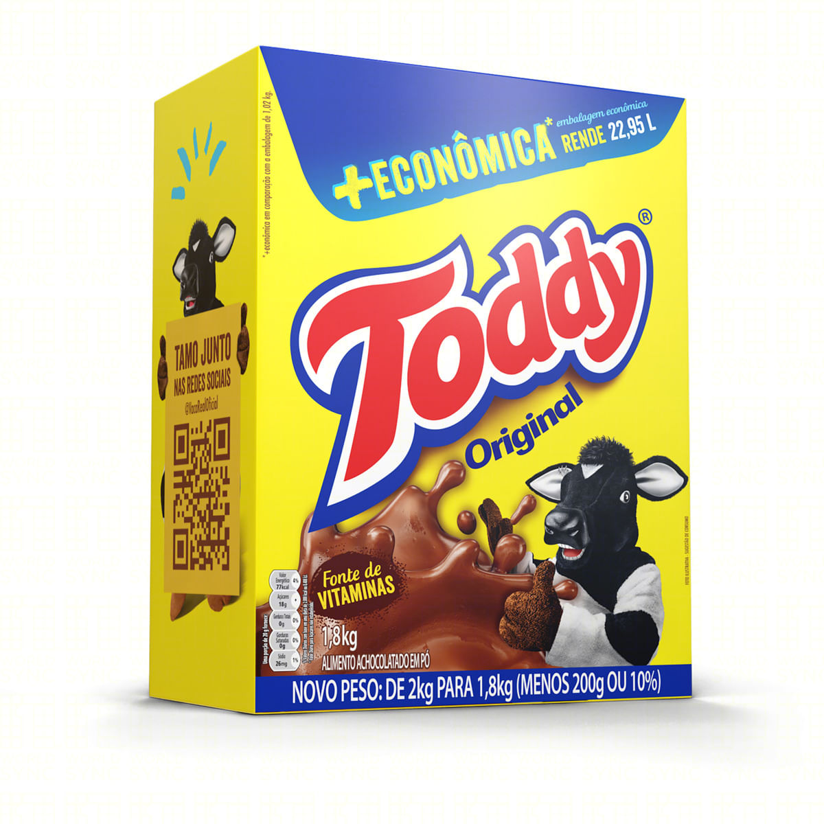 Achocolatado em Pó Toddy Original Caixa 1.8Kg + Econômica ...