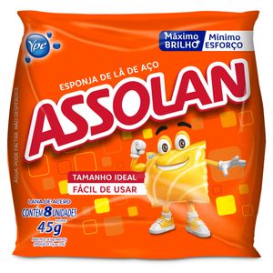 Esponja de Lã de Aço Ypê Assolan 45g c/ 8 Unid 10% Desconto