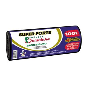 Saco p/ Lixo Baianinha Super Forte 100 Litros c/ 20 Unid