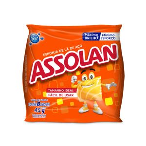 Lã de Aço Assolan com 8 unidades 45g