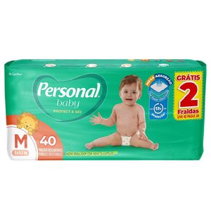 Fralda Descartável Personal Baby Protect & Sec M Leve 40 Pague 38 Unid