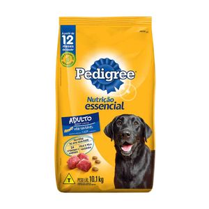 Alimento p/ Cães Pedigree Nutrição Essencial Adultos Carne Pacote 10.1kg Grátis 1.1kg