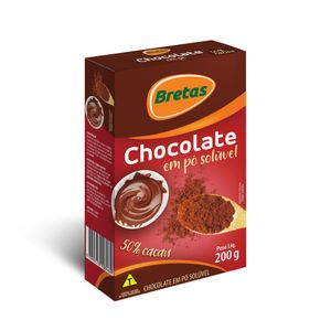 Chocolate em Pó Bretas 50% Cacau Caixa 200g