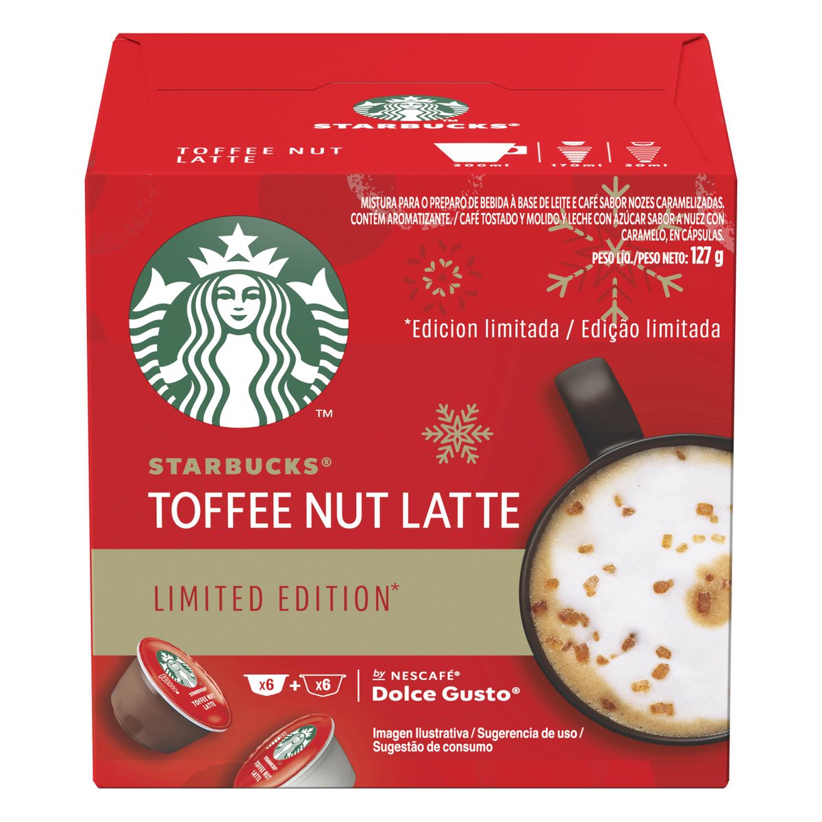 Café c/ Leite em Cápsula Starbucks Toffee Nut Latte 127g | Bretas
