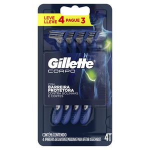 Aparelho p/ Barbear Descartável Gillette Corpo Leve 4 Pague 3 Unid