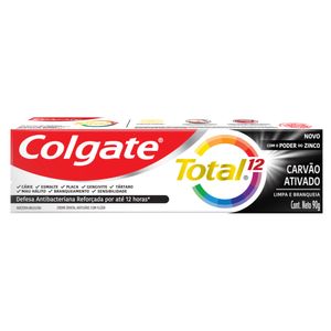 Creme Dental Colgate Total 12 Carvão Ativado Caixa 90g