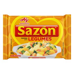 Tempero Sazón p/ Legumes Pacote 60g c/ 12 Unid de 5g Cada