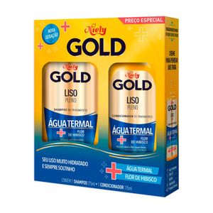 Kit Niely Gold de Shampoo Água Termal 275ml + Condicionador ÁguaTermal 175ml