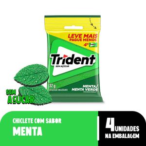 Chiclete Trident Menta 32g Pacote Com 4 Embalagens