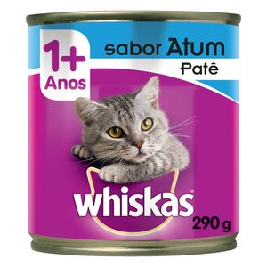 Patê p/ Gatos Whiskas Adultos 1+ Atum Lata 290g