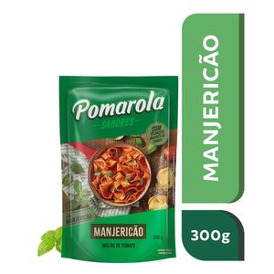 Molho de Tomate Pomarola Sabores Manjericão Sachê 300g