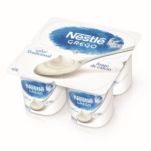 Iogurte Nestlé Grego Tradicional Bandeja 400g 4 Unidades