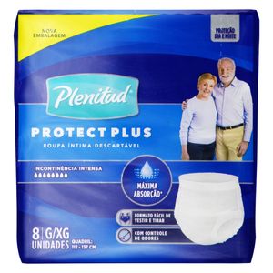 Roupa Íntima Descartável Plenitud Protect Plus G/ XG c/ 8 Unid