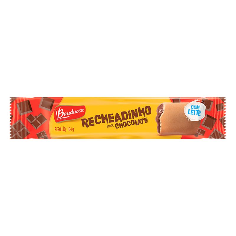 Biscoito Bauducco Recheadinho Chocolate 104g, Biscoito Doce