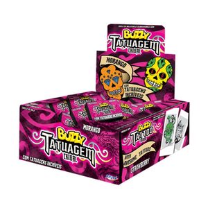 Chicle Buzzy Tattoo Morango 400g