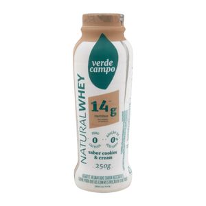 Iogurte Desnatado Verde Campo Natural Whey 14g Proteínas Zero Lactose sem Açúcar Cookies & Cream 250g