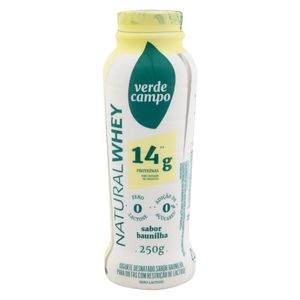 Iogurte Desnatado Verde Campo Natural Whey 14g Proteínas Zero Lactose sem Açúcar Baunilha 250g