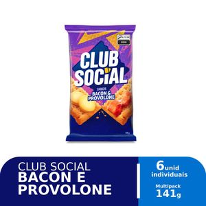 Biscoito Club Social Bacon & Provolone Pacote 141g c/ 6 Unid