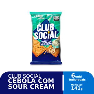 Biscoito Club Social Cebola com Sour Cream Pacote 141g com 6 Unidades