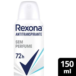 Desodorante Antitranspirante Aerossol Rexona sem Perfume 150ml