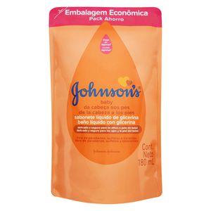 Sabonete Líquido Johnsons Baby da Cabeça aos Pés Refil 180ml Embalagem Econômica