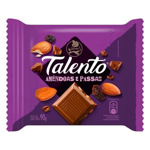 Chocolate Garoto Talento Amêndoas e Passas 90g