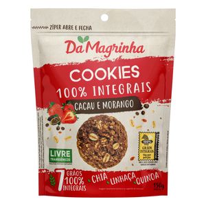 Biscoito Cookies Integral Da Magrinha Cacau e Morango 150g