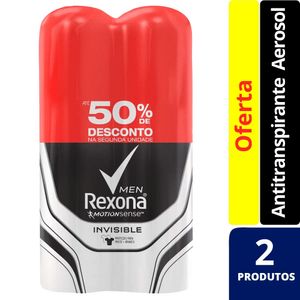 Desodorante Aerossol Rexona Invisible Men 89g c/ 2 Unid Leve + Pague -