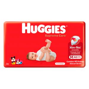 Fralda Descartável Huggies Supreme Care Xtra-Flex M 5.5 a 9.5kg c/ 40 Unid