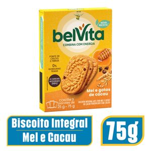 Biscoito Integral Belvita Mel/Cacau 75g