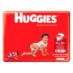 Fralda Descartável Huggies Supreme Care Xtra-Flex G 9 a 12.5kg c/ 32 Unid