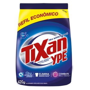 Tira Manchas em Pó Tixan Ypê Roupas Brancas e Coloridas Pacote 420gRefil Econômico