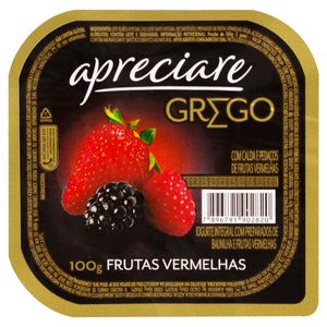 Iogurte Integral Apreciare Grego Calda Frutas Vermelhas Pote 100g