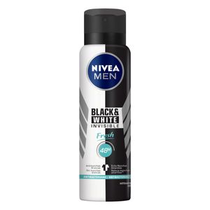 Antitranspirante Aerossol Nivea Men 48h Ação Antibacteriana Invisible for Black & White Fresh 150ml