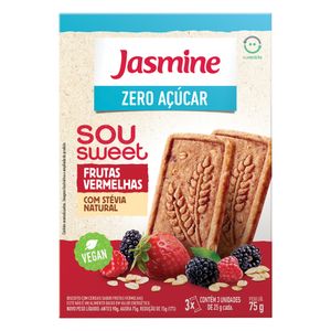Biscoito Jasmine Sou Sweet Zero Açúcar Frutas Vermelhas 75g