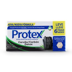 Sabonete em Barra Protex Antibacteriano Carvão Detox 510g Leve 6 Pague -