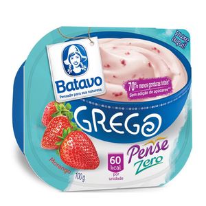 Iogurte Grego Batavo Pense Zero Morango 100g