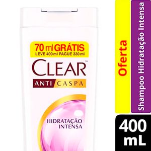 Shampoo Anticaspa Clear Hidratação Intensa Leve 400ml Pague 330ml