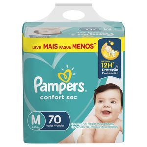 Fralda Descartável Pampers Confort Sec M com 70 Unid