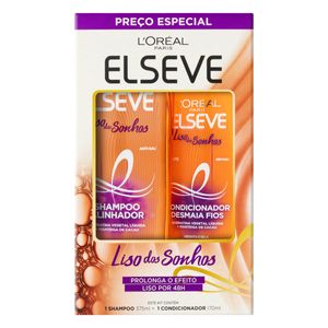 Kit Elseve Shampoo 375ml + Condicionador 170ml Liso dos Sonhos