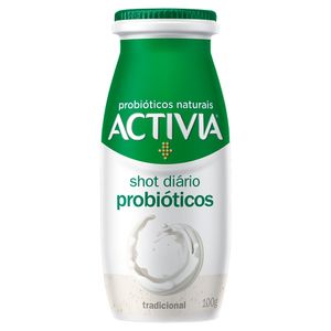 Leite Fermentado Probióticos Activia Shot Diário Tradicional ZeroLactose Frasco 100g