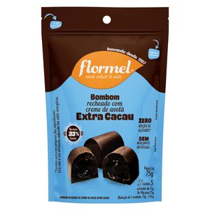 Bombom Flormel c/ Creme de Avelã Cacau Extra Zero Açúcar 75g