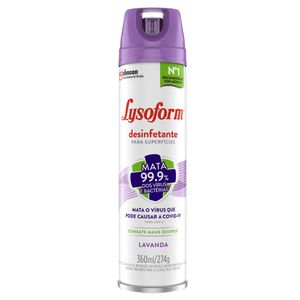 Desinfetante Lysoform p/ Superfícies Spray Lavanda 360ml