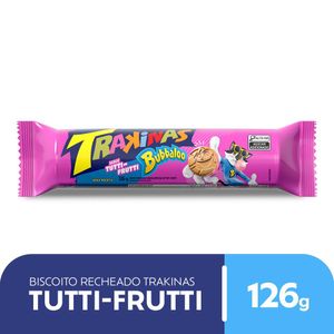 Biscoito Recheado Trakinas Bubbaloo Tutti Frutti Pacote 126g