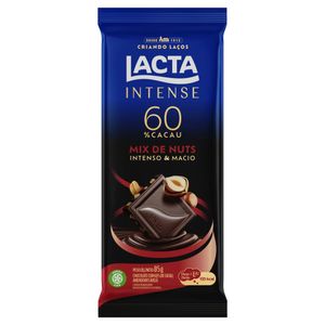 Chocolate Lacta Intense Amargo 60% Cacau Mix de Nuts 85g