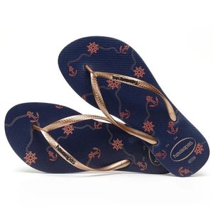 Sandália Havaianas Slim Nautical 37/38 Marinho/Rosé