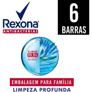 Sabonete Rexona Antibacterial Limpeza Profunda c/ Esfoliante 84g c/6Unid Embalagem Família