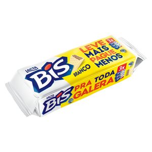 Biscoito Lacta Bis c/3 Unid Chocolate Branco 126g Leve+ Pague-