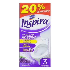 Detergente Sanitário Inspira Pastilha Adesiva Lavanda com 3 Unid Grátis 20% Desconto