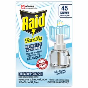 Repelente Líquido Elétrico 45 Noites Raid Family Refil 32.9ml